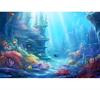 Underwater World Fish and Coral Aquarium Photography Backdrop Tapestry Theme Party Decoration Wall Hanging Cloth