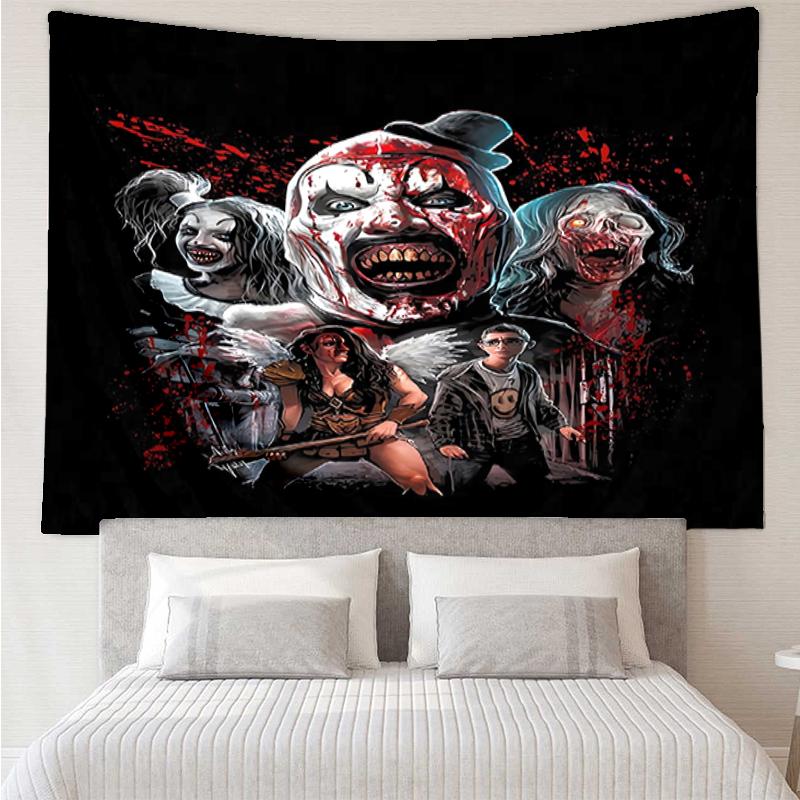 Halloween-horror Print Tapestry, Backdrop, Easy Setup, Ideal for Bedroom, Office & Living Room, with Aesthetic Wall Hanging Decor.