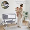 Bedside Bassinet for Baby Unisex Portable Travel Cribs with Wheels 3 in 1 Crib Foldable Height Adjustment Movable Bedside Swing
