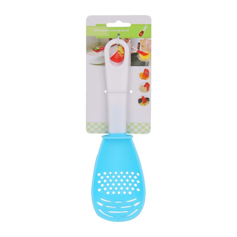 Kitchen Multi-functional Grinding and Cooking Spoon Potato Crusher Draining Spoon Household Cooking Spatula Ginger and Garlic Grinder