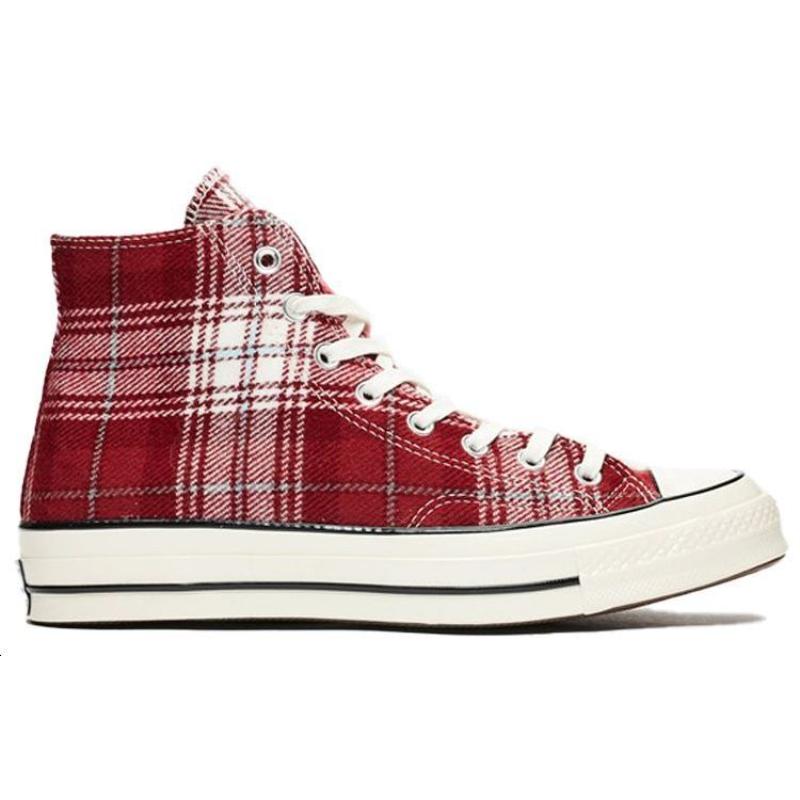 Converse Chuck Taylor All Star 70 Hi Plaid Pack Dark Burgundy