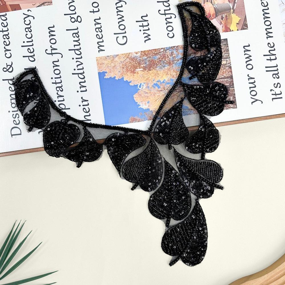 Fashion Polyester Fiber Sequin Dress Accessories Sequin Bead Flower Dress Decoration Bead Embroidery Dress Women