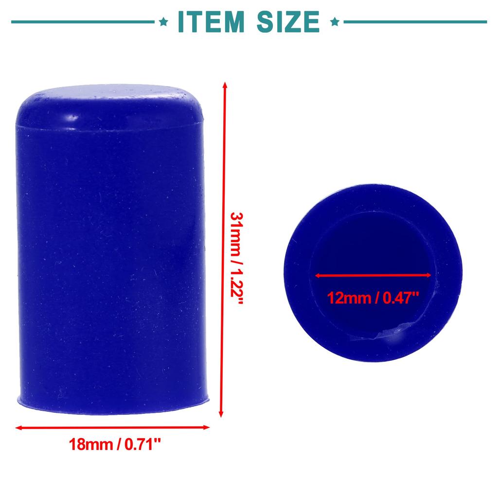 ACROPIX 12mm 0.47" Silicone Hose Cap Intake Vacuum Hose Tube - Pack of 10