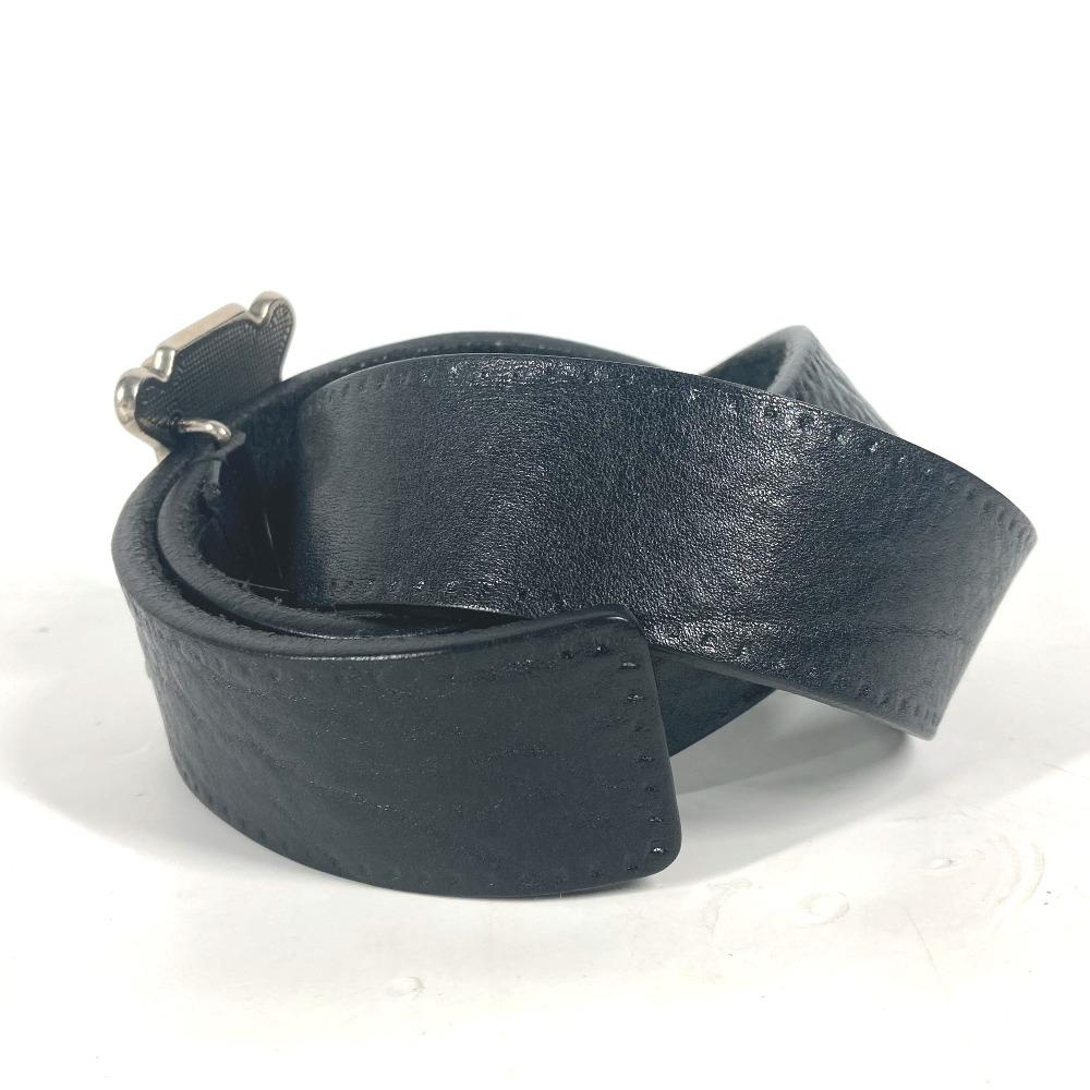 GUCCI 223896 G logo buckle  belt Leather Black/Silver