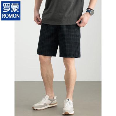 Men's Cotton Plaid Casual Shorts
