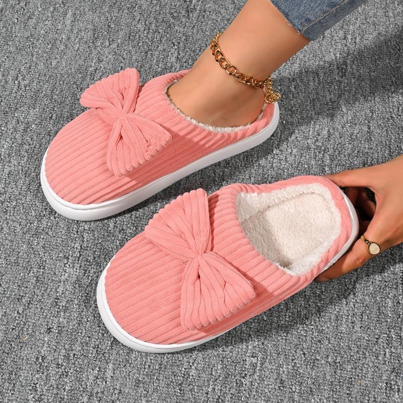 

Модные зимние новые тапочки баотоу женские модные с круглым носком с глубоким вырезом из замши с бантом-бабочкой на мягкой подошве нескользящие туфли на плоской подошве 36 розовый