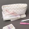 Tear Resistant Large Capacity Stationery Bag Polka Dot Bow Portable Student Pencil Pouch for School Use