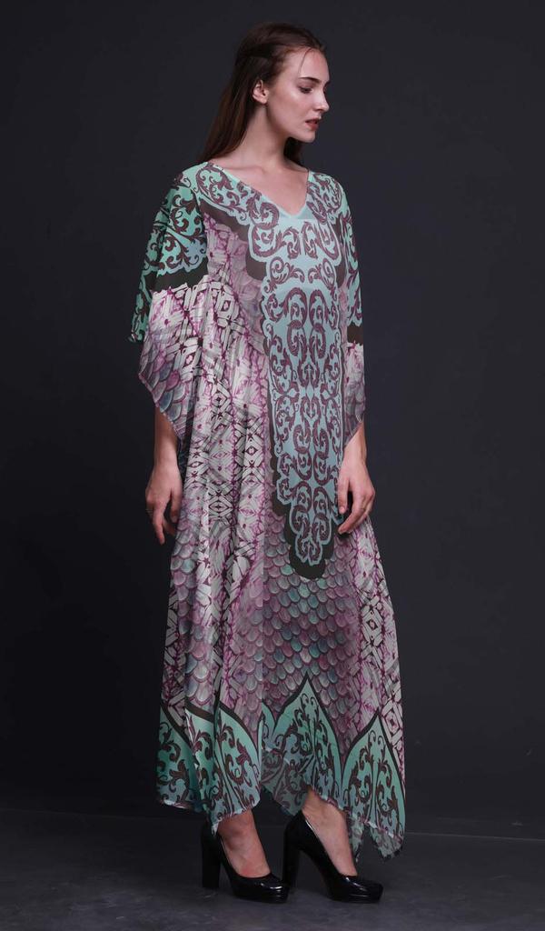 Phagun Paisley Ethnic Ladies Kaftan Holiday Loungewear Maxi Dress Beach