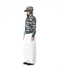 AAKAM Knee Pin-Tuck Printed Denim Pants (White)