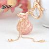 Colorful Tassel Keychain Money Bag Rhinestone Design Lucky Shape Key