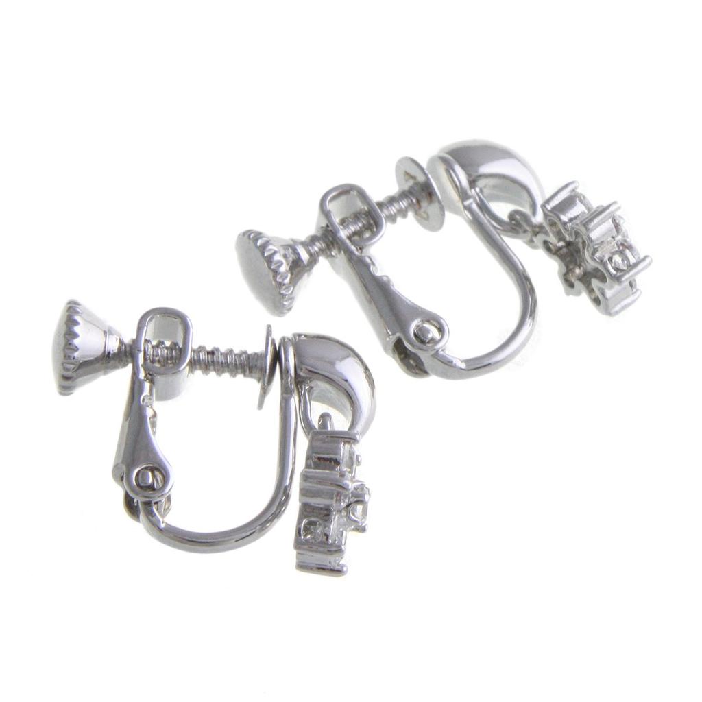 VINGTAINE Flower Cubic Zirconia Earrings Silver [VINGTAINE] E2-6