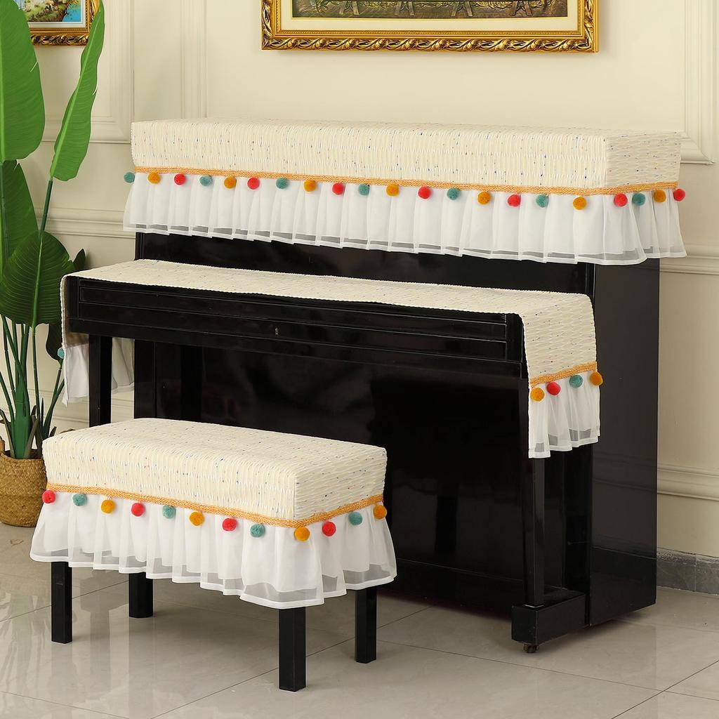 Nordic Luxury Simple Piano and Stool Dust Cover Set