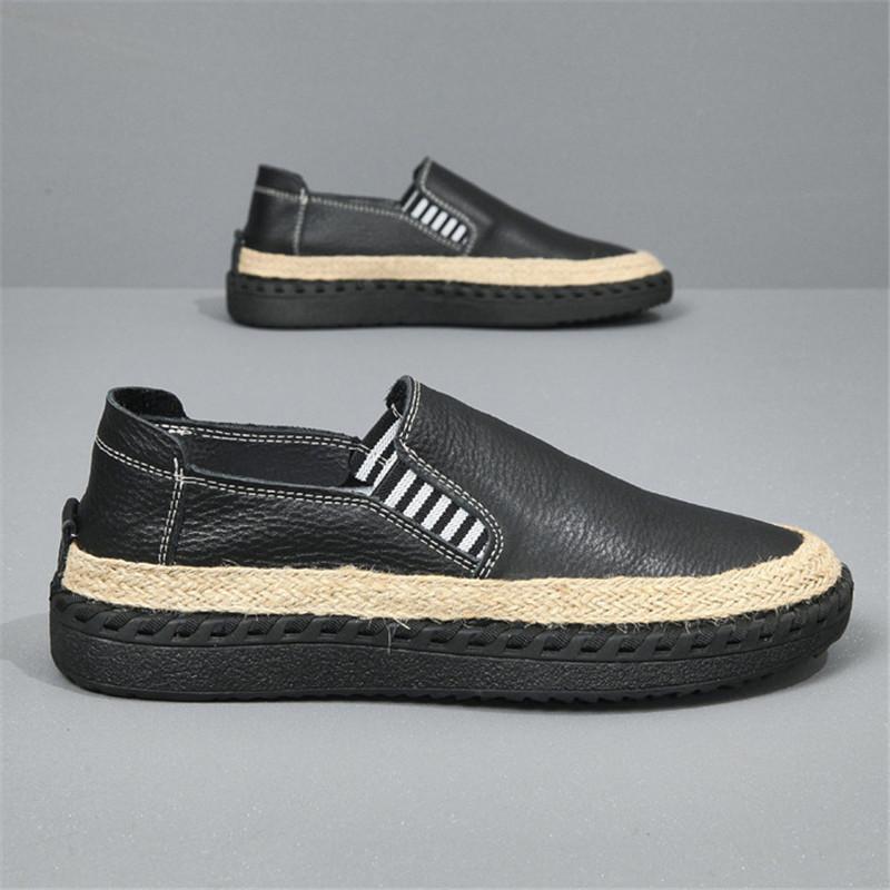 New Fashion Fisherman Loafers New Men's White Genuine Leather Espadrilles Shoes Male Walking Sneakers Footwears Zapatos Hombre