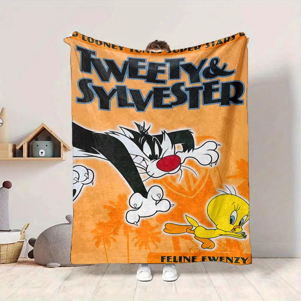 1pc Tweety Sylvester Looney Tunes Soft Skin-Friendly Flannel with Digital Printing, Various Sizes Available for Family, Friends, Birthday001