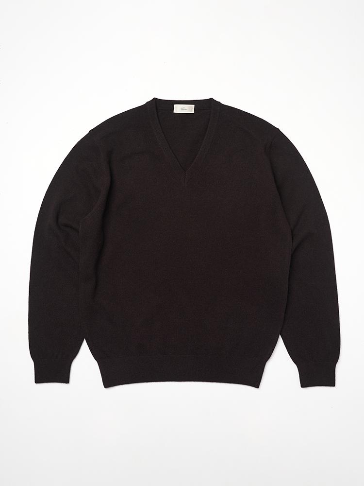 Berno 24Fw V-Neck Knit Dark-Brown M