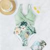 Women's New Print Hollow-lace Sexy One Piece Bikini Swimsuit