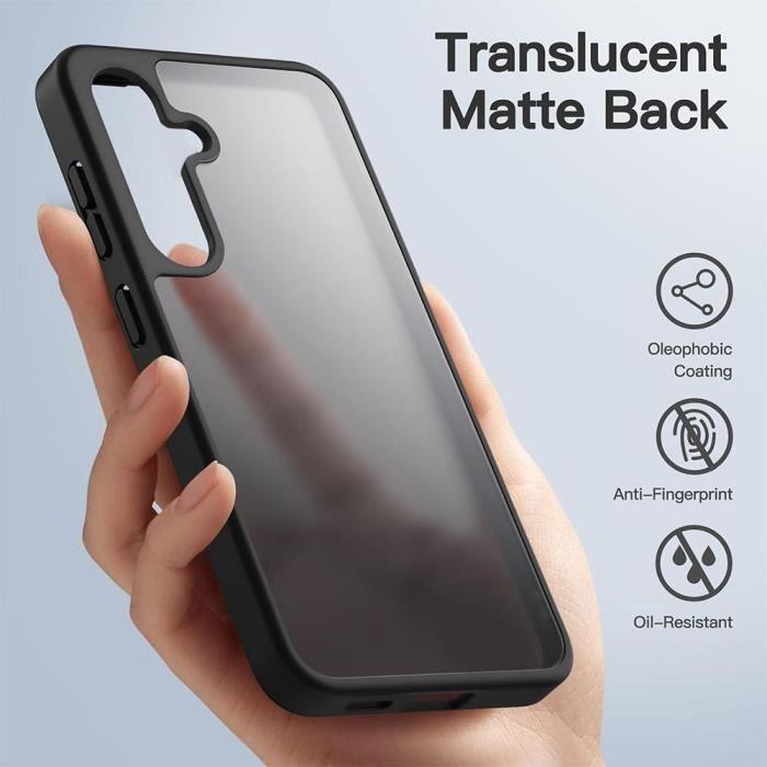 Coque - Samsung - Galaxy S24 Ultra - Antichoc - Silicone Noir - Dos Translucide PC