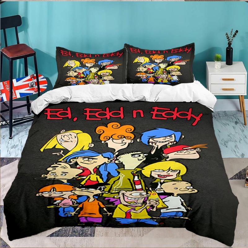 Edd Eddy Adventure 3pcs Bedding Set,Including 1pc Duvet Cover And 2pcs Pillowcases Perfect Gift for Christmas,Ideal for Bedroom, Dormitory