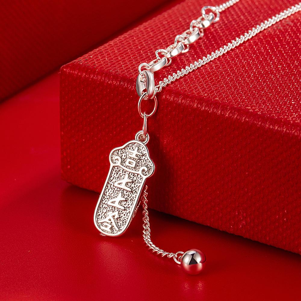 The National Style Is Trendy, Lucky To Sign Women'S Necklaces, And The Pendant Is Signed On The Necklace. Beautiful Meaning