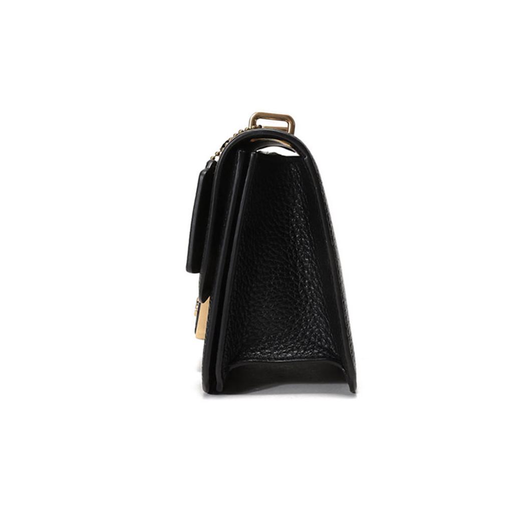 New COACH Alie Leather Messenger Bag Small Square Bag Crossbody Bags Shoulder Bags Women's Black 4617-B4BK