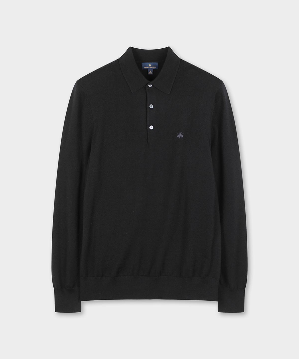 Brooks Brothers Merino Wool Polo Sweater (Black) (Bbwtmf9635Uew) Black/S