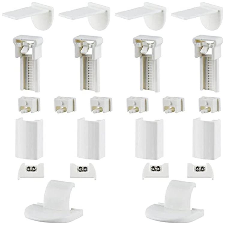 

24Pcs Regulable Curtain Fixtures Apartment Dorm Friendly Window Frame Mounting 1