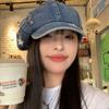 Cool Vintage Denim Hat Sweet Newsboy Cap Simple Women Artist Hat  School