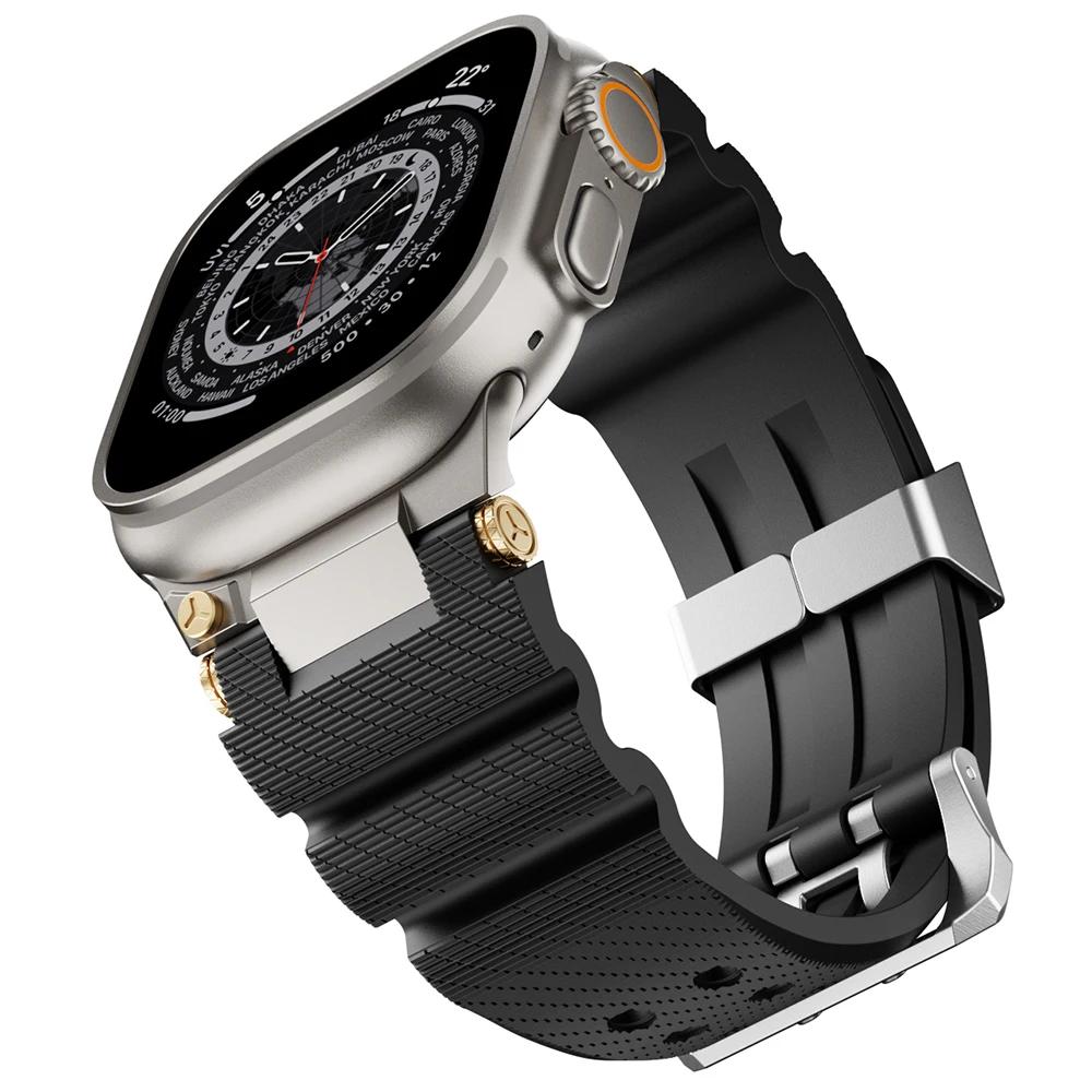 Silicone Sports Strap For Apple Watch Ultra 2/3 49mm Series 11 46mm 10 9 8 7 45mm Rubber Band for IWatch 6 5 4 Se 44mm 42mm Bracelet