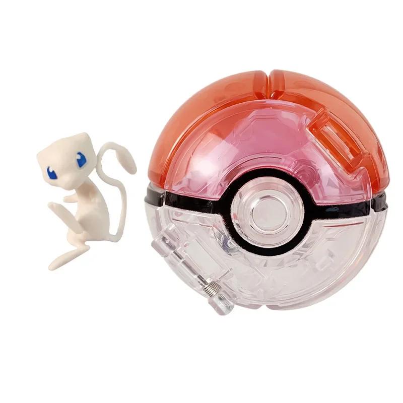 Pokemon Ball with Figure Poke Pokeball Mew Groudon Solgaleo Mewtwo Pikachu Meowth Charizard Kyogre Fennekin Froakie Chespin Toy