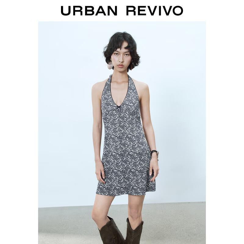 

Женское мини-платье с цветочным принтом и халтером UR XL