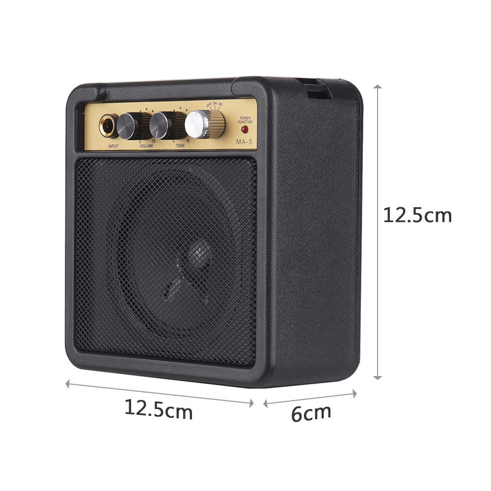 Btuty Mini Guitar Amplifier Amplifier Speaker Input Inch Headphone Output Support Volume Tone Adjustment Overdrive 1W, 6.35mm 1/4