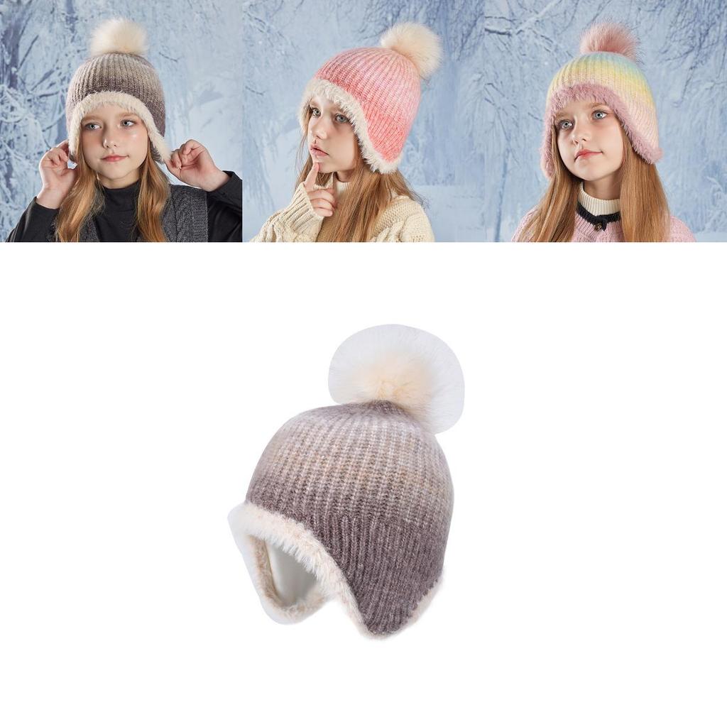 Childrens Knitted Cap With Windproof Design And Soft Acrylic Material For Winter