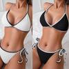 2024 Women's European & American Backless Halter Bikini: Sexy, Slimming & High-End Split Swimsuit