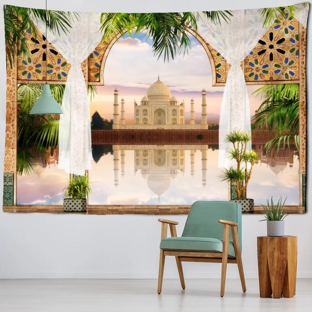 Nordic psychedelic hanging fabric background wall covering home decoration wall blanket tapestry bedroom wall hanging