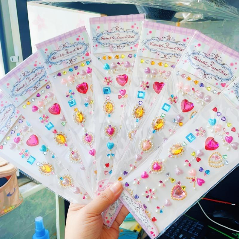 1PC Acrylic Gem Sticker Girl Show Face Sticker Beads Children DIY Makeup Color Crystal Sticker