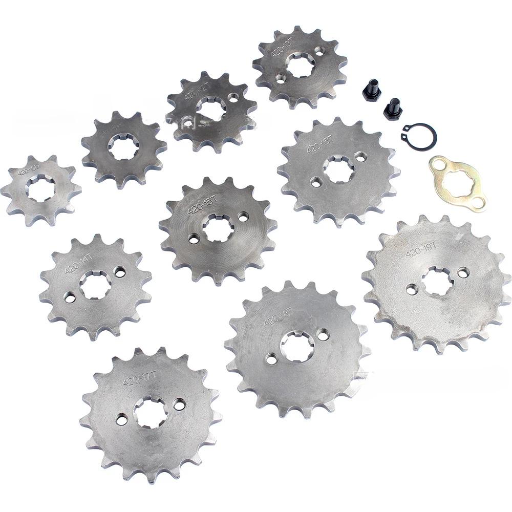 420 10/12/13/14/15/16/17/18/19 Tooth Front Engine Sprocket 17mm For 70cc 110cc 125cc Pit Dirt Bike Replacement Accessories