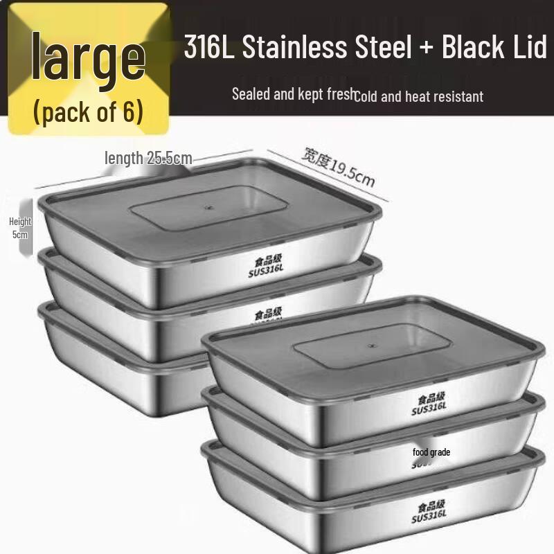 ZISIZ Large Capacity 316L Stainless Steel Food Storage Container