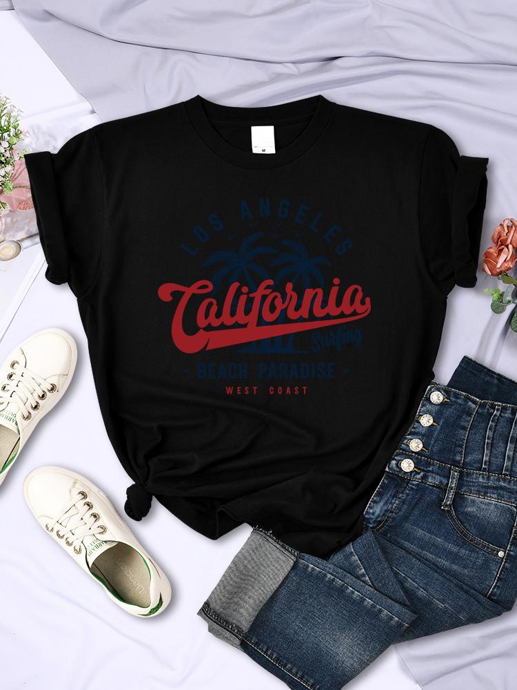San Francisco, California Beach Paradise Female Tshirt Street Casual T Shirt Oversize Streetwear Hip Hop O-Neck T Shirt Women