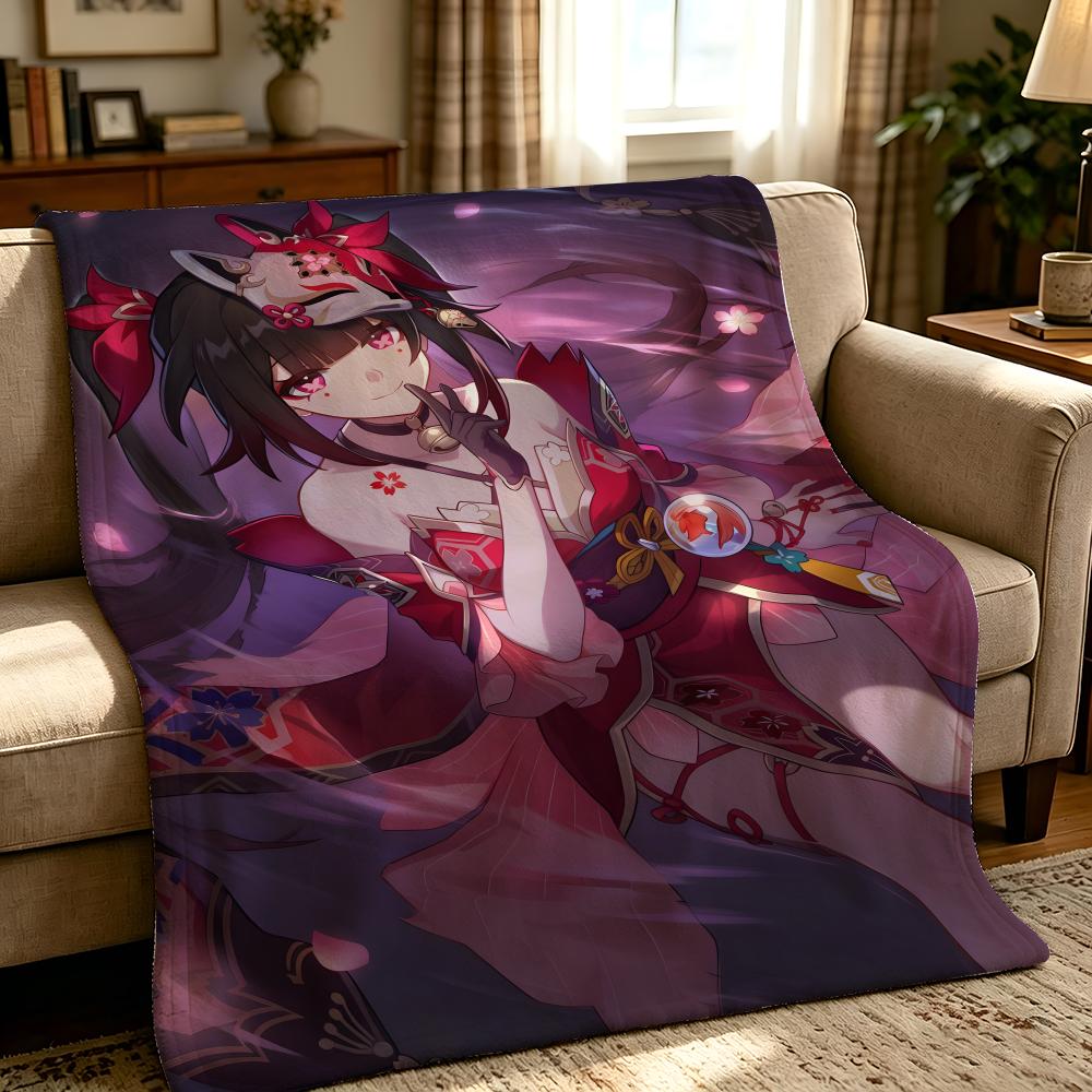 game H-Honkai Impact-T Throw Thick Comfort Flannel Quilt, Multi-scene Use Indoor Outdoor Daily Nap