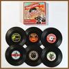 2/4/6PCS Retro Vinyl Record Cup Coaster Anti-slip Coffee Coasters Heat Resistant Music Drink Mug Mat Table Placemat Decor