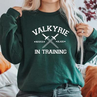 Valkyrie In Training Sweatshirt Sarah J Maas Sweatshirts ACOTAR Hoodie Night Court Bookish Gift Unisex Long Sleeve Pullovers Tops
