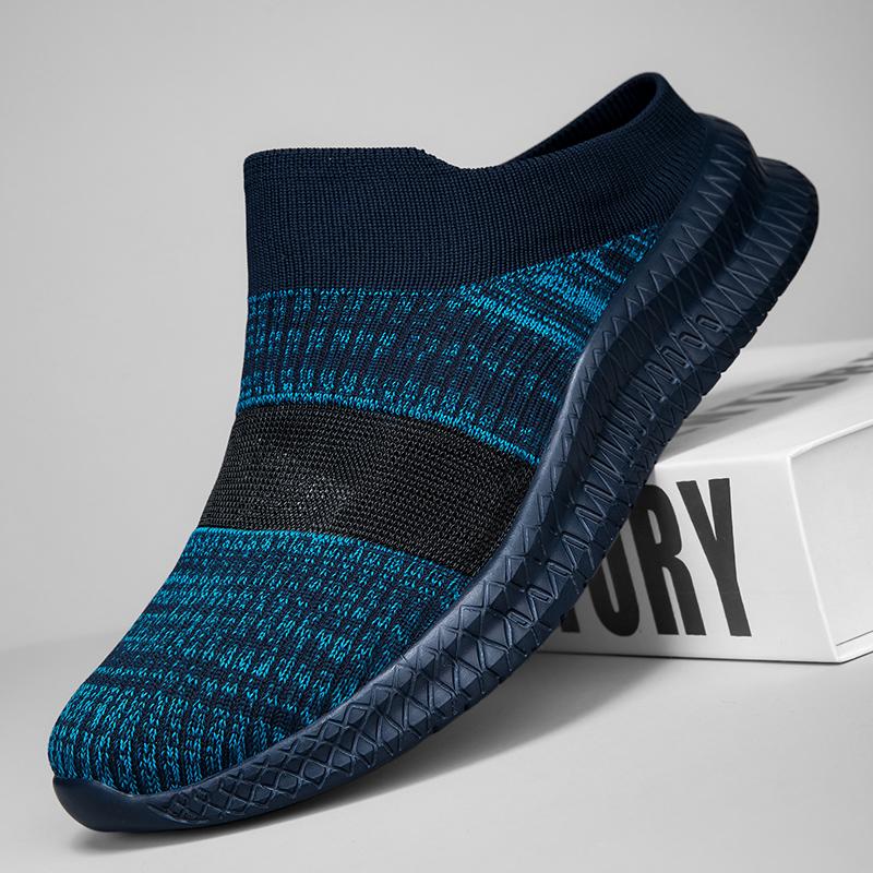 Slip-On Open Back Sandals for Men and Women - Breathable Mesh Summer Slide Shoes with Flat Sole, Lightweight Outdoor Casual Wear