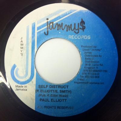 7inch Record PAUL ELLIOT - Self Distruct NONE Jammy's Records Jamaica Reggae, Ska & Dub Used
