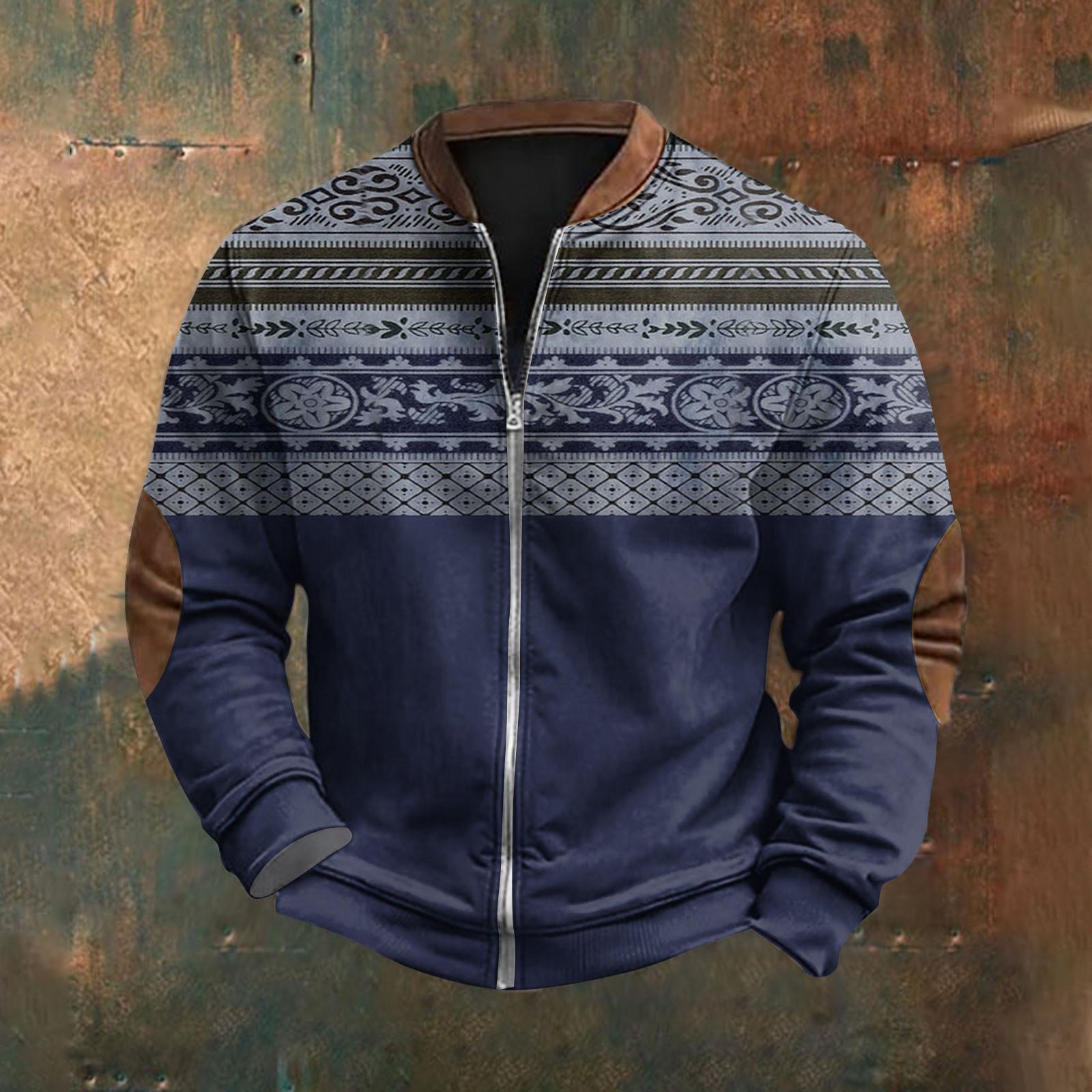 

Мужская повседневная толстовка в стиле ретро с градиентным принтом S синий