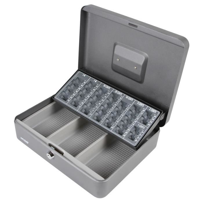 HMF 4215-09 Caisse À Monnaie, Monnayeur, Avec Euros-Compteur De Monnaie, 30 X 24 X 9 Cm, Argent