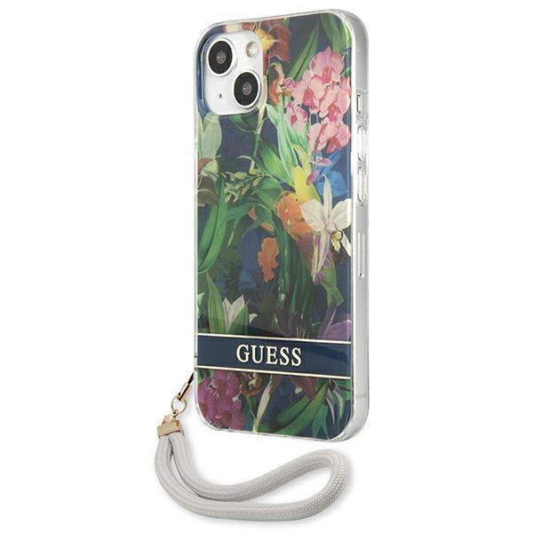 Guess Guhcp13Shflsb Iphone 13 Mini 5,4Niebieski/Blue Hardcase Flower Strap