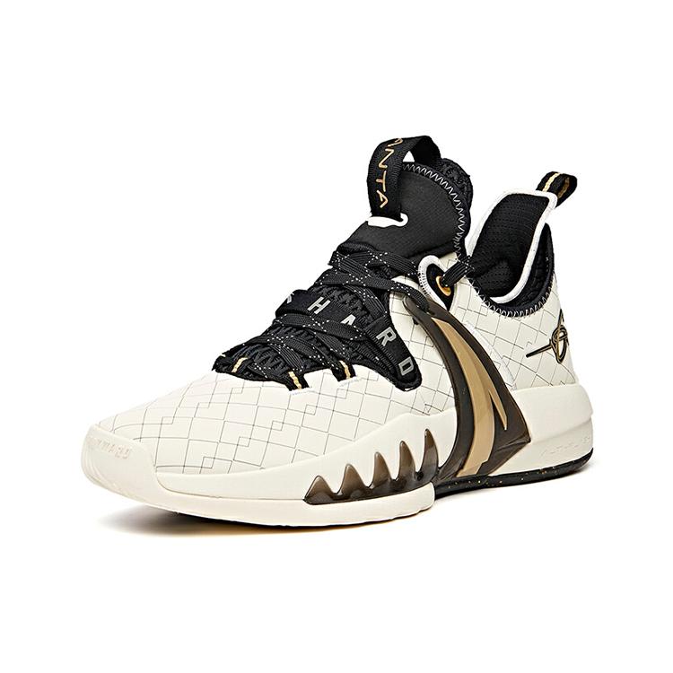 New Anta GH2 'Go Hard' Gordon Hayward Anti Slip Wear Resistant Low Top Basketball Shoes White Gold Brown 112111103-1