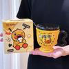 Little Yellow Duck Mug Ceramic Cup with Lid Spoon High Looking Cute Girl Birthday Gift Coffee Cup Breakfast Cup