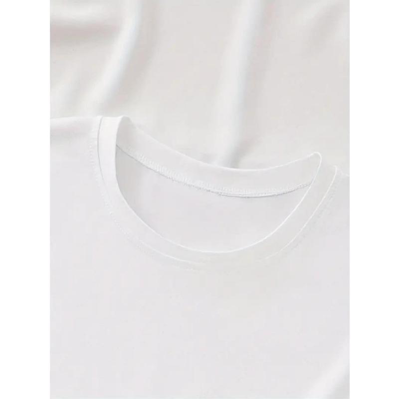 Women Black White Round Neck Short Sleeve T-Shirt Ramadan Golden Crescent Islamic Architecture Floral Print Medium Stretch Machine Washable All-Season