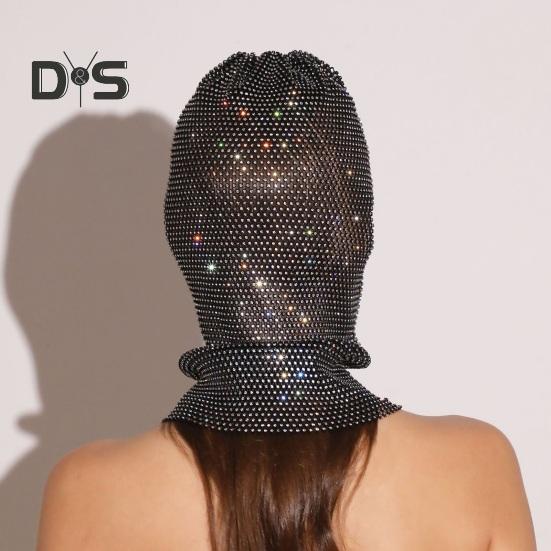 Nakrycie głowy z dekoracją z cyrkonii, ażurowa siateczka, ochrona przed słońcem, odsłaniające oczy, występy, festiwale, opaska na głowę